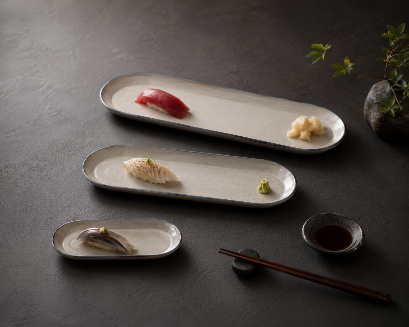 Shoreline – Handmade Oval Plate Set of 3