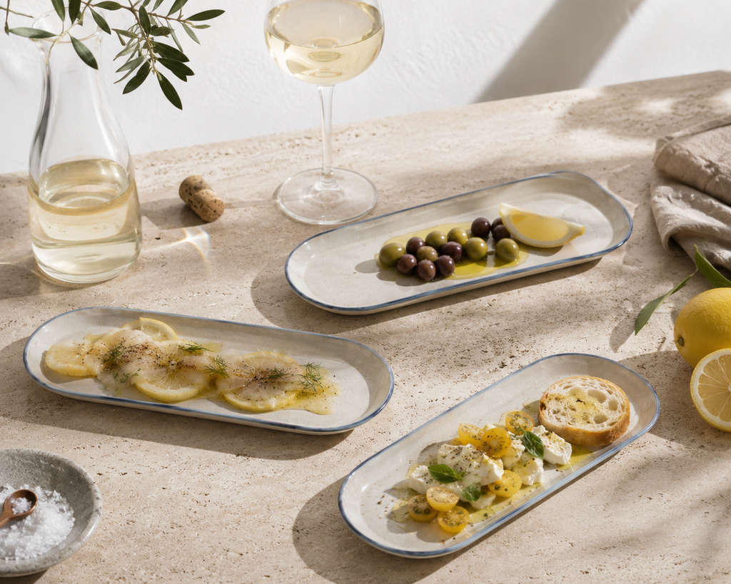 Shoreline – Handmade Oval Plate Set of 3