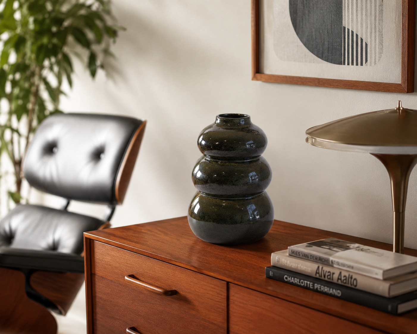 Triple Form Vase - Black Forest